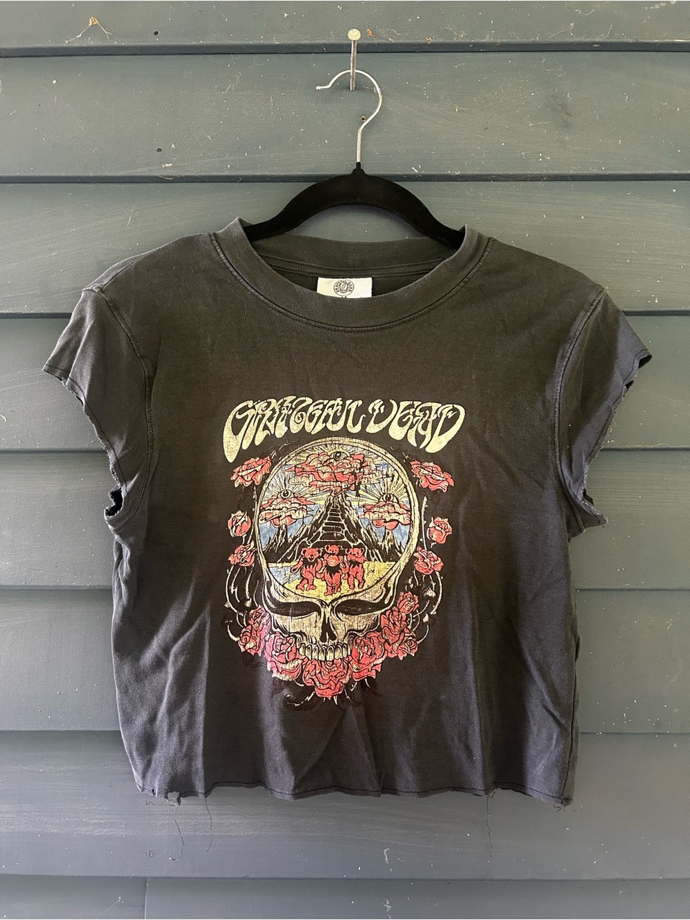 Weathered Gray Grateful Dead Graphic Crop Tee - Grateful Dead